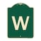 Signmission Designer Series Sign W/ Letter W, Green & Tan Heavy-Gauge Aluminum Sign, 24" x 18", G-1824-22920 A-DES-G-1824-22920 - alternate 1